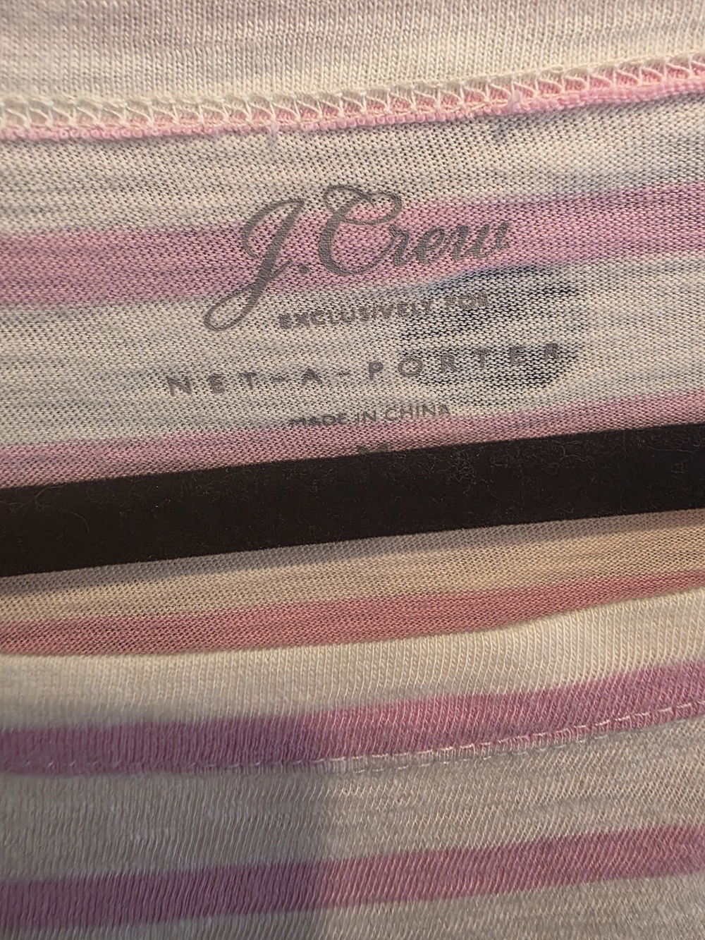 J. Crew Women’s Pink Stripe Long Sleeve Top with Navy Dots - Picture 3 of 6